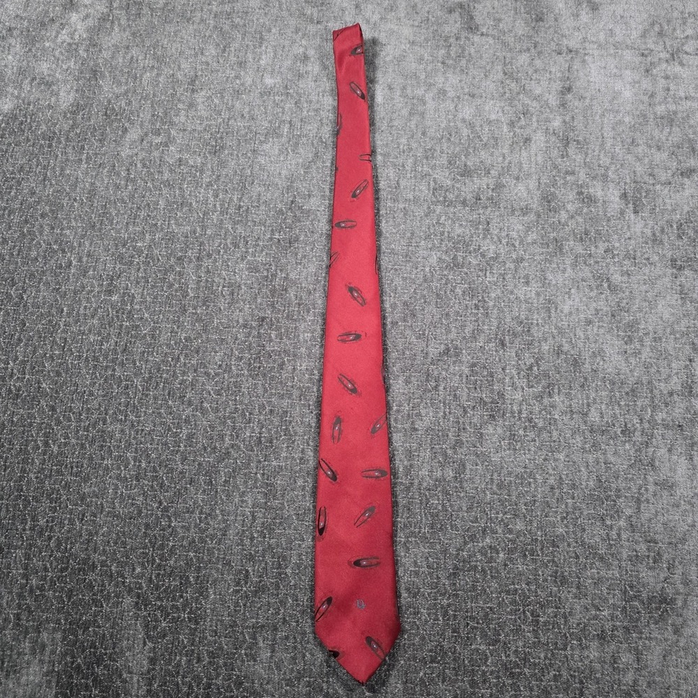 Christian Dior Monsieur Neck Tie Red Abstract Silk Blend CD Logo 56" Long 3"